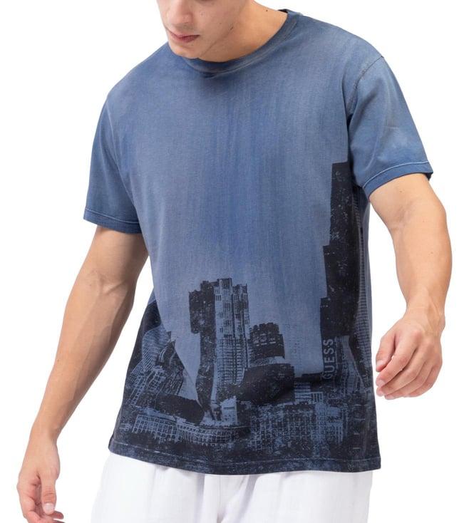 guess nordic sea print skyline regular fit t-shirt