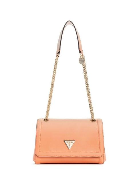 guess orange noelle medium shoulder bag