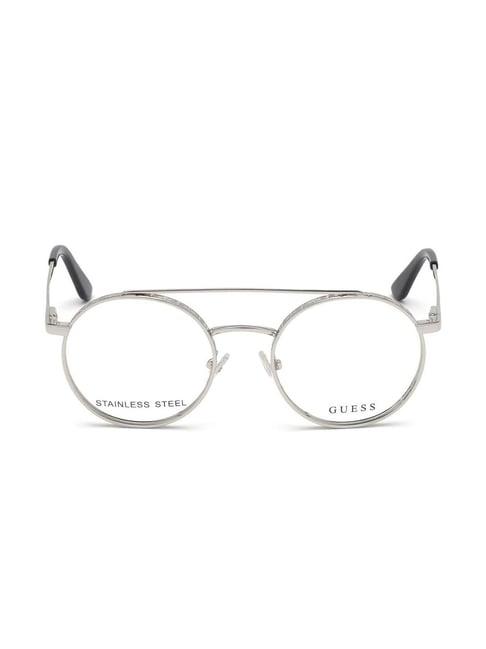 guess silver round eye frames for women
