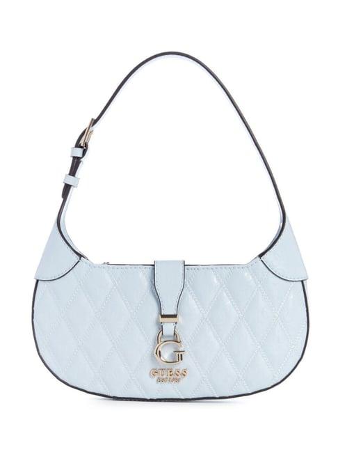 guess sky blue adi quilted medium hobo bag