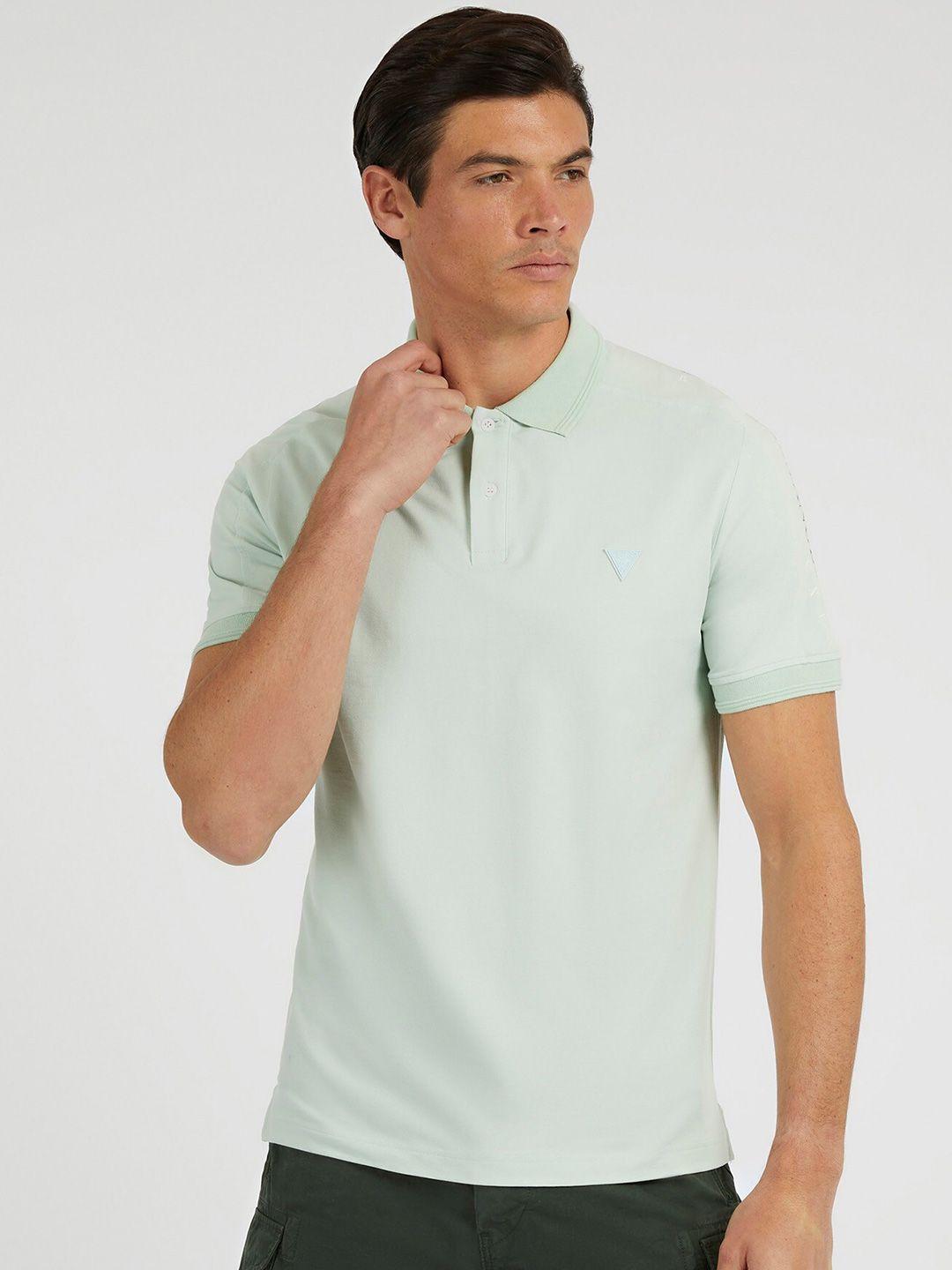 guess slim fit polo collar t-shirt