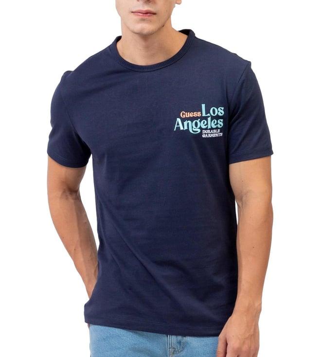 guess smart blue embroidery angeles regular fit t-shirt