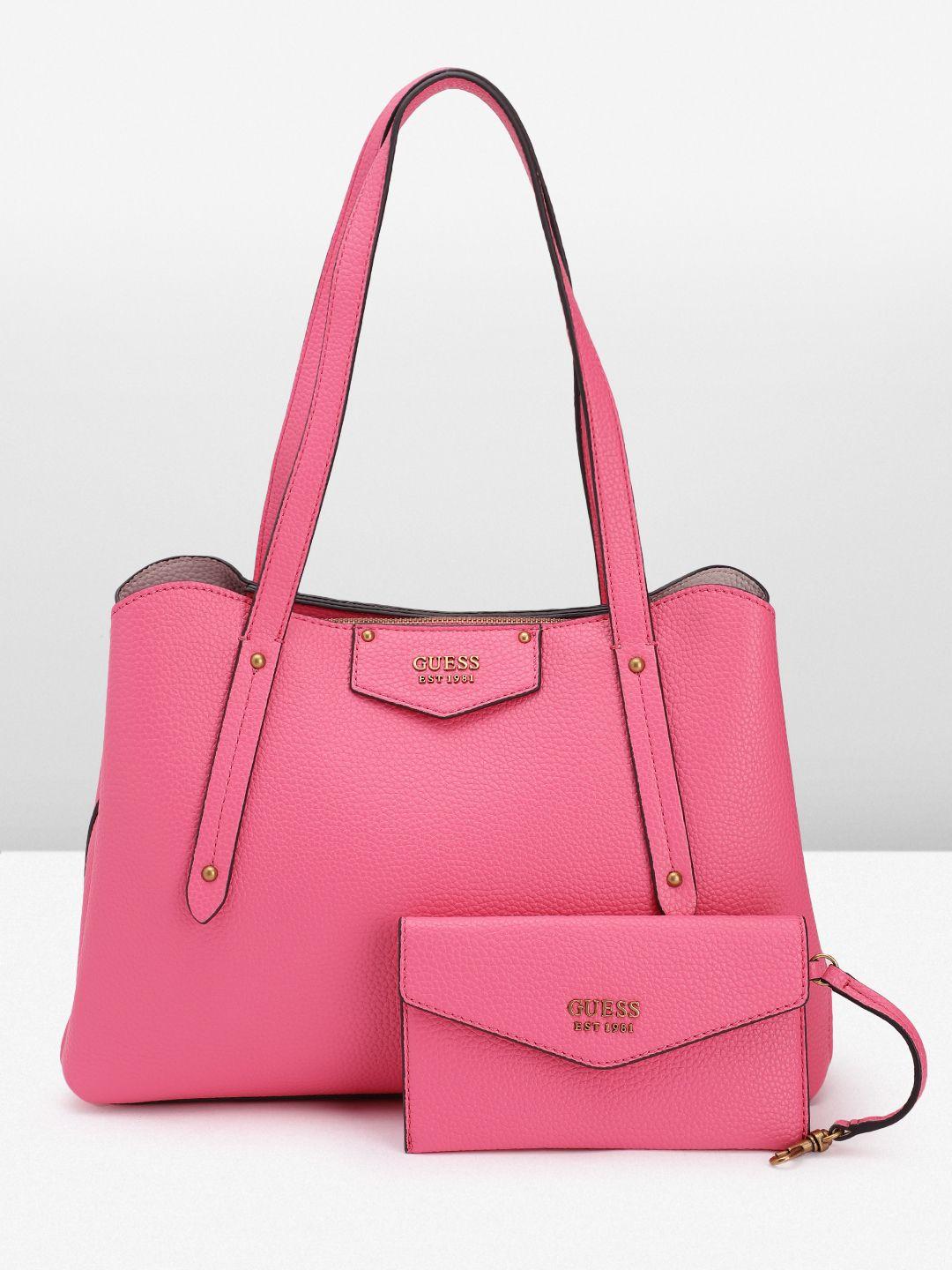 guess textured structured shoulder bag