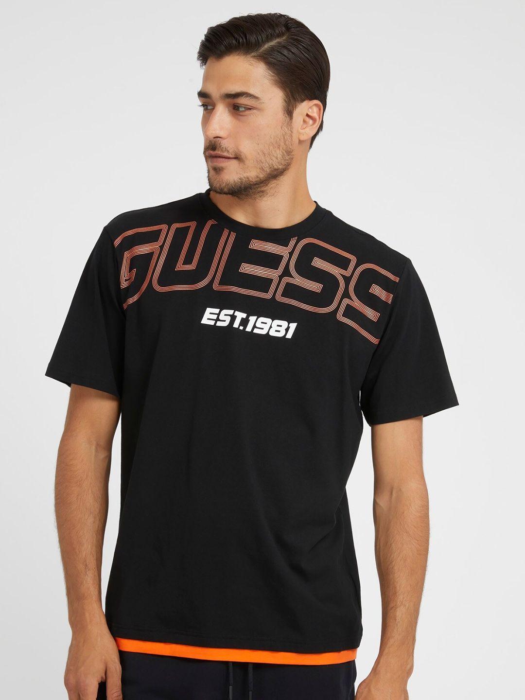 guess typography printed t-shirt