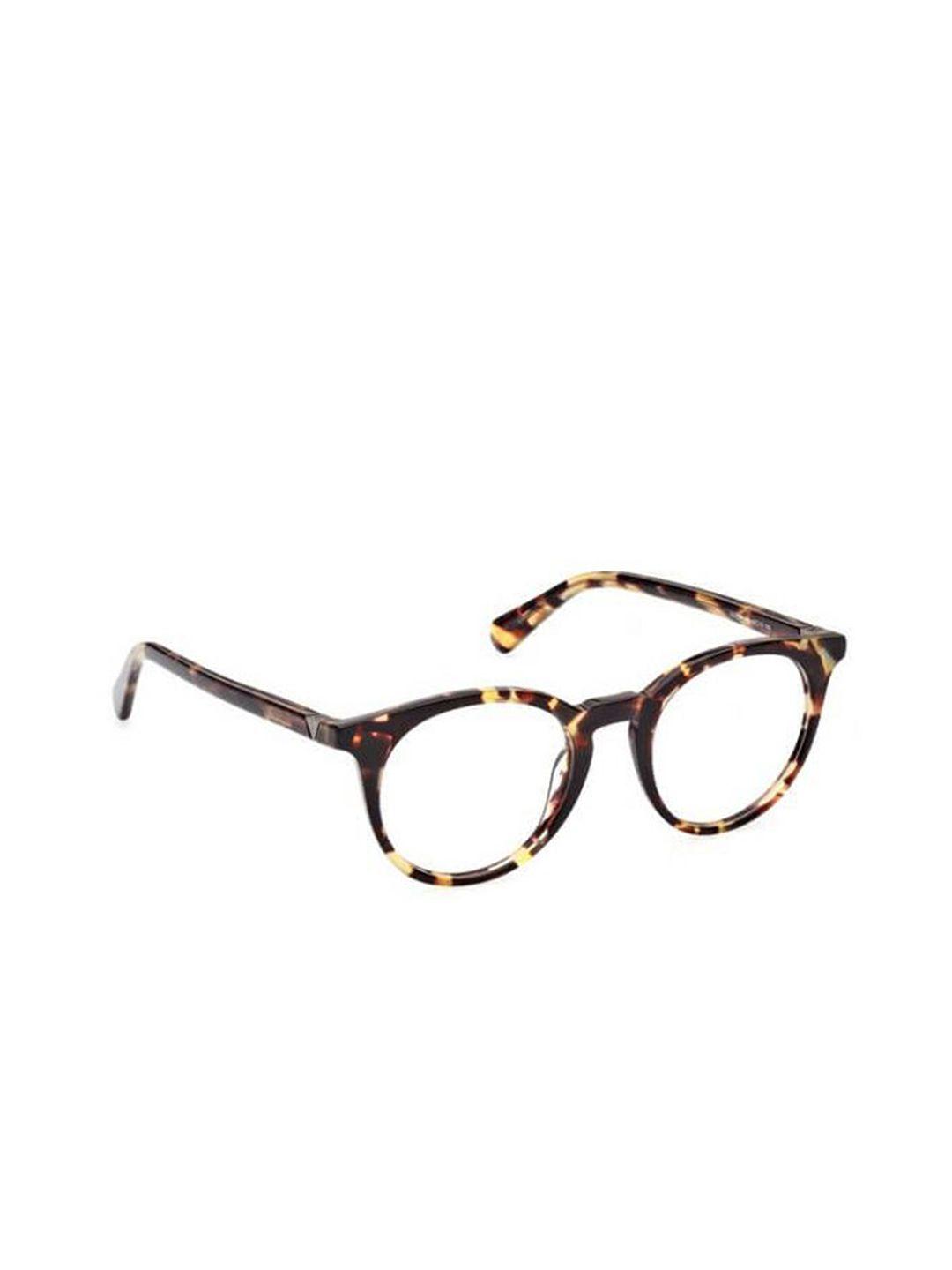 guess unisex abstract full rim round frames