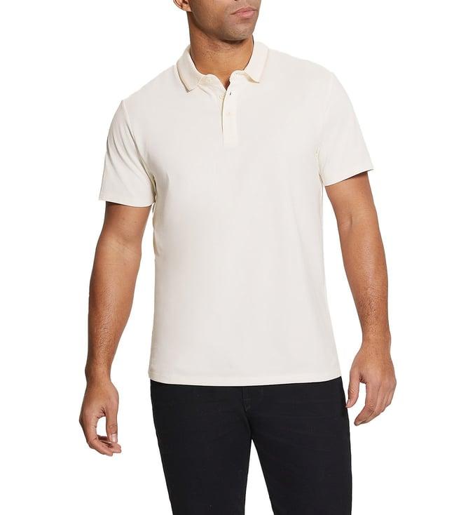 guess vanilla cream regular fit polo t-shirt