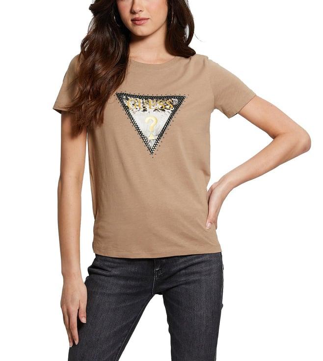 guess wet sand print regular fit t-shirt