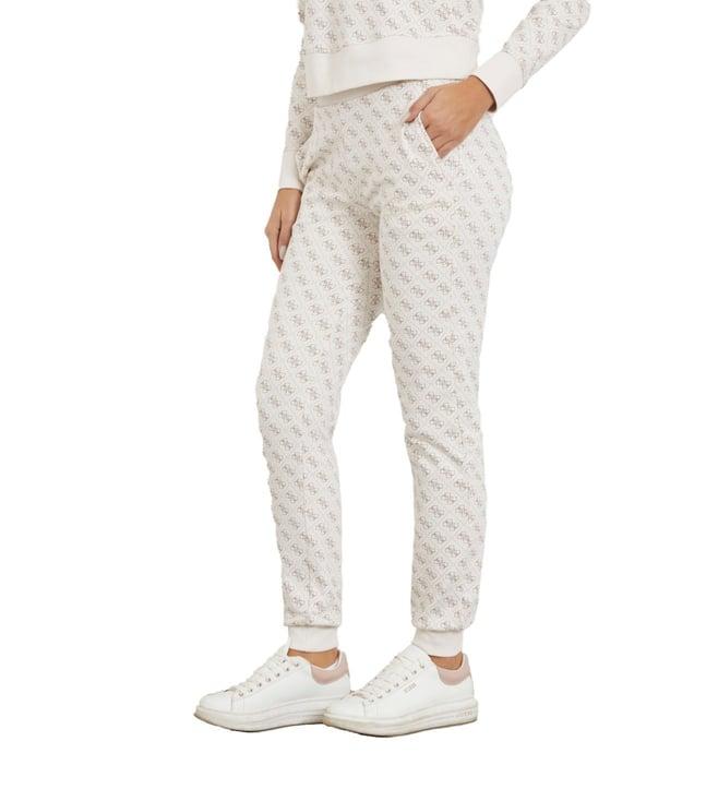 guess white logo debbi straight fit joggers