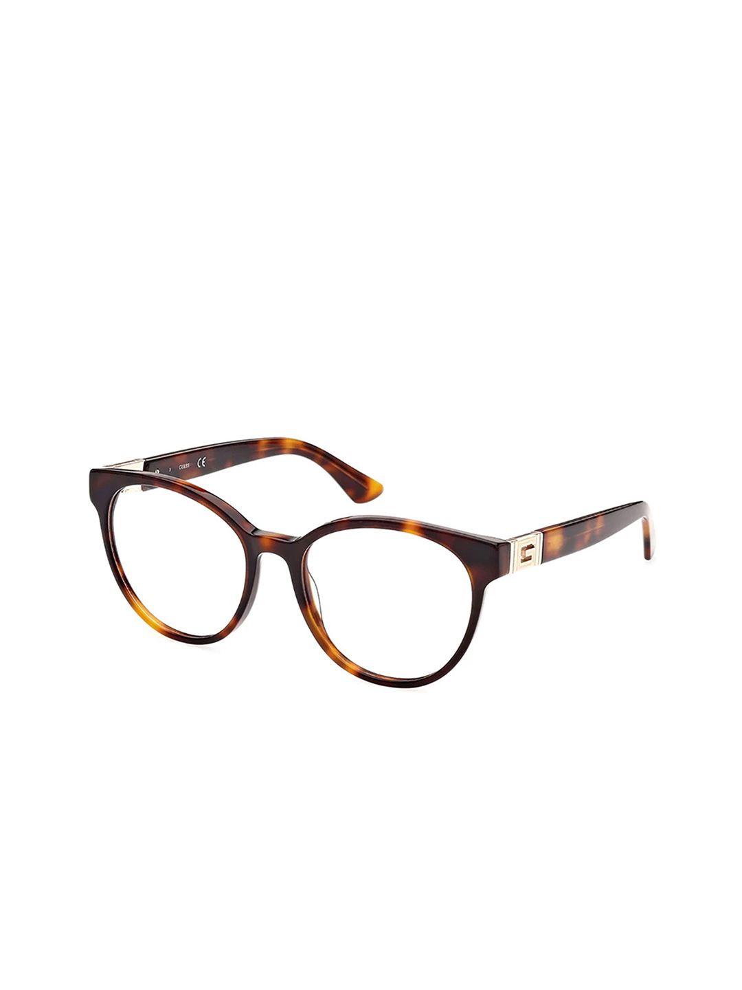 guess women abstract printed full rim oval frames