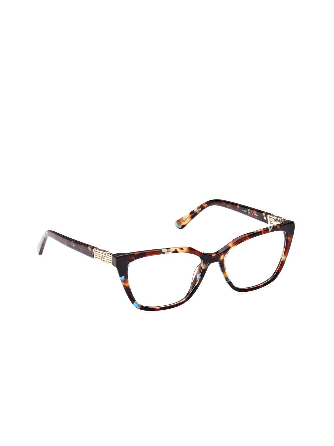 guess women abstract printed full rim square frames