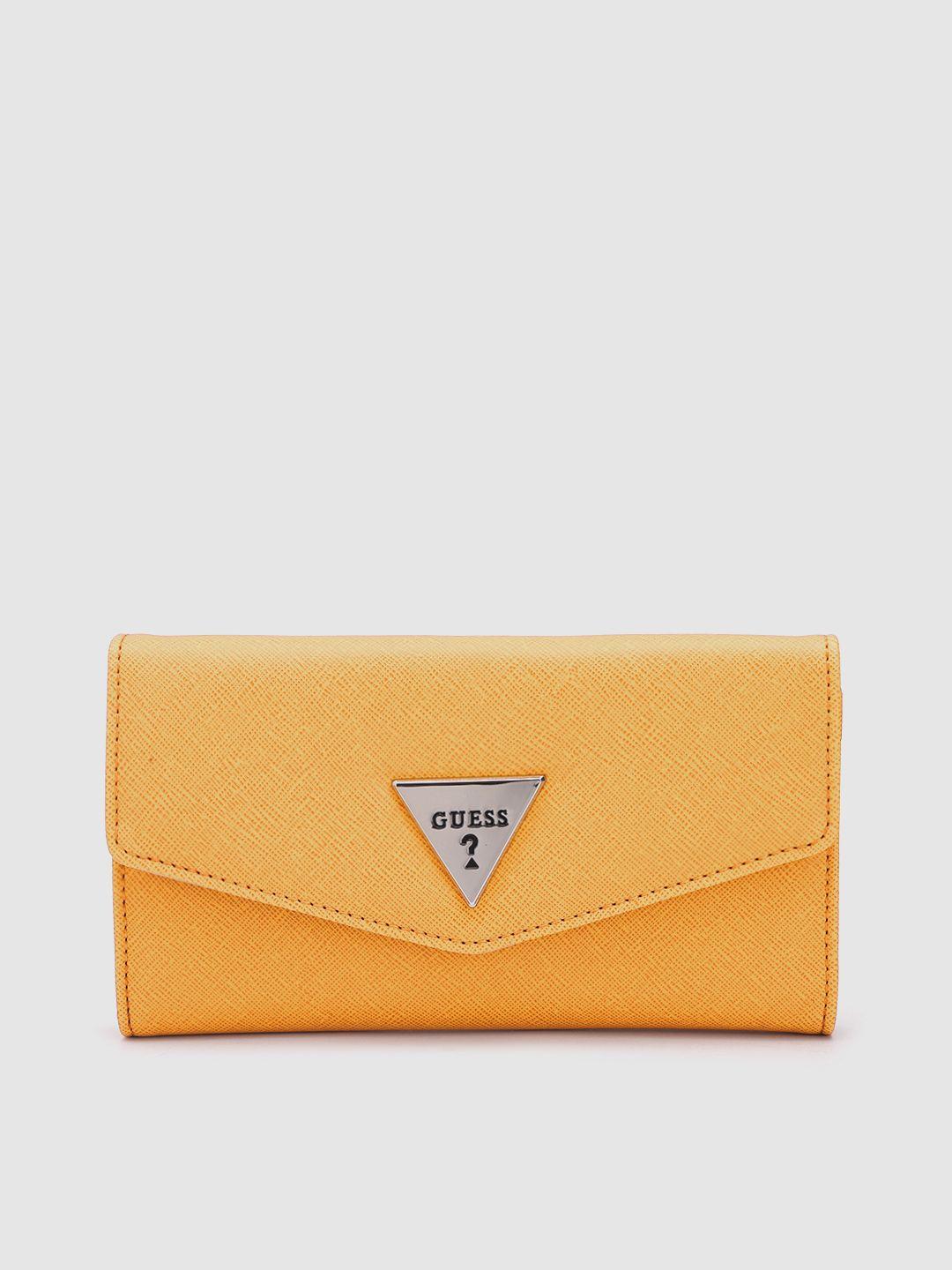 guess women abstract textured three fold wallet