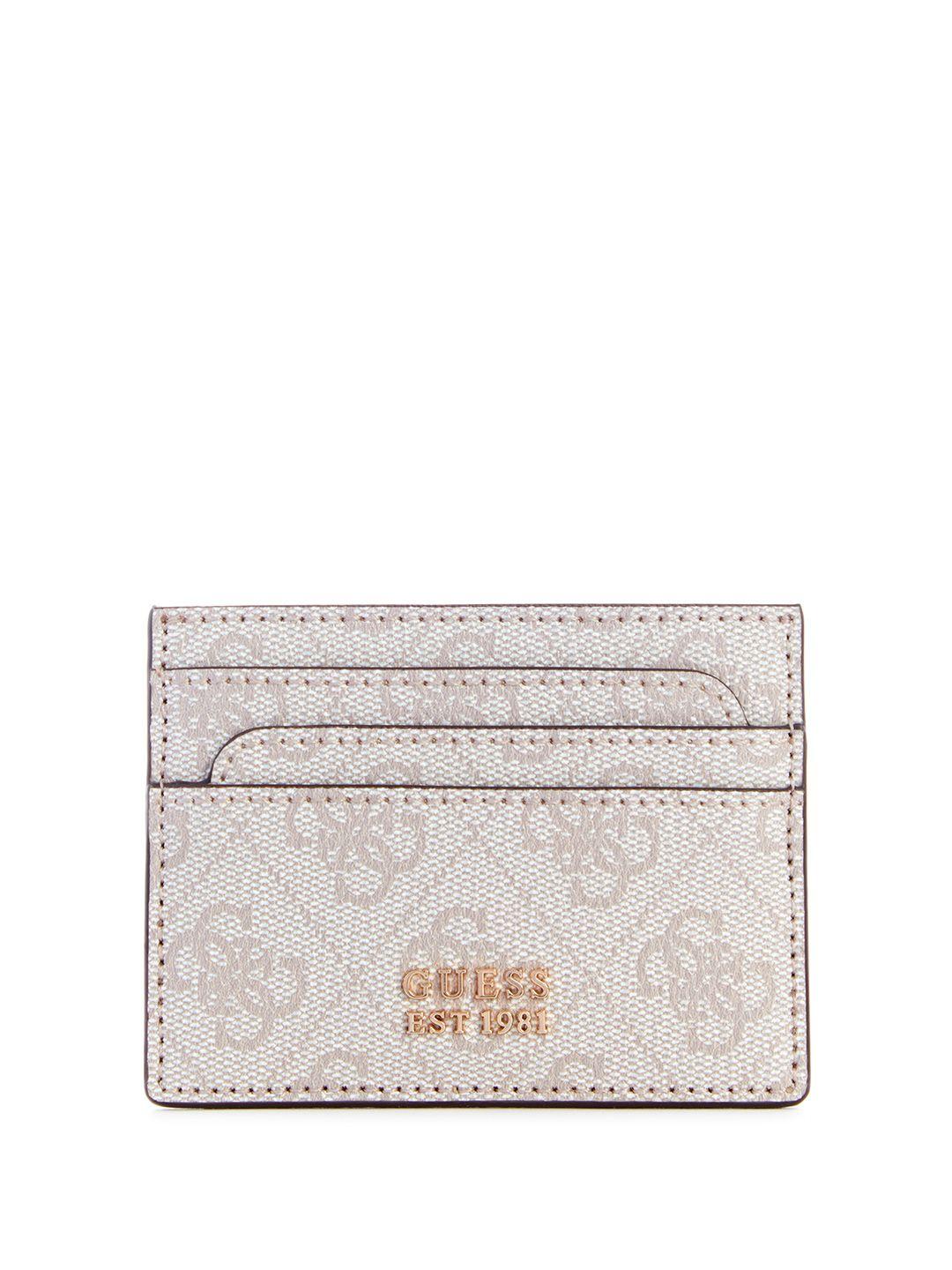 guess women brand logo printed card holder