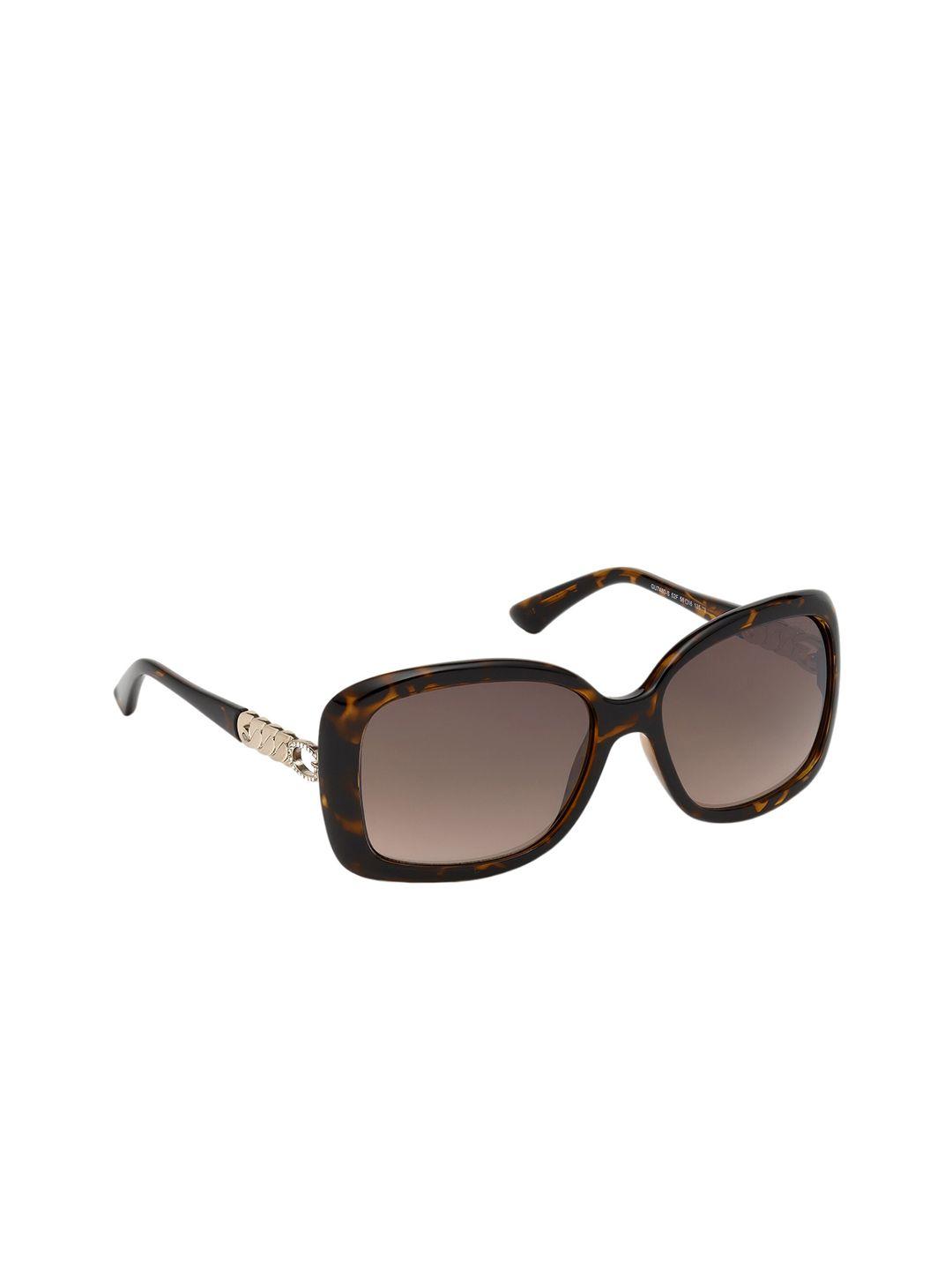 guess women brown lens & black square sunglasses with uv protected lens