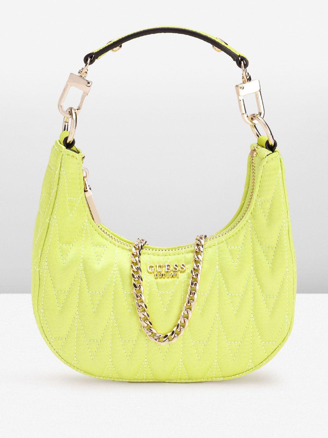 guess women geometric textured structured hobo bag with quilted detail