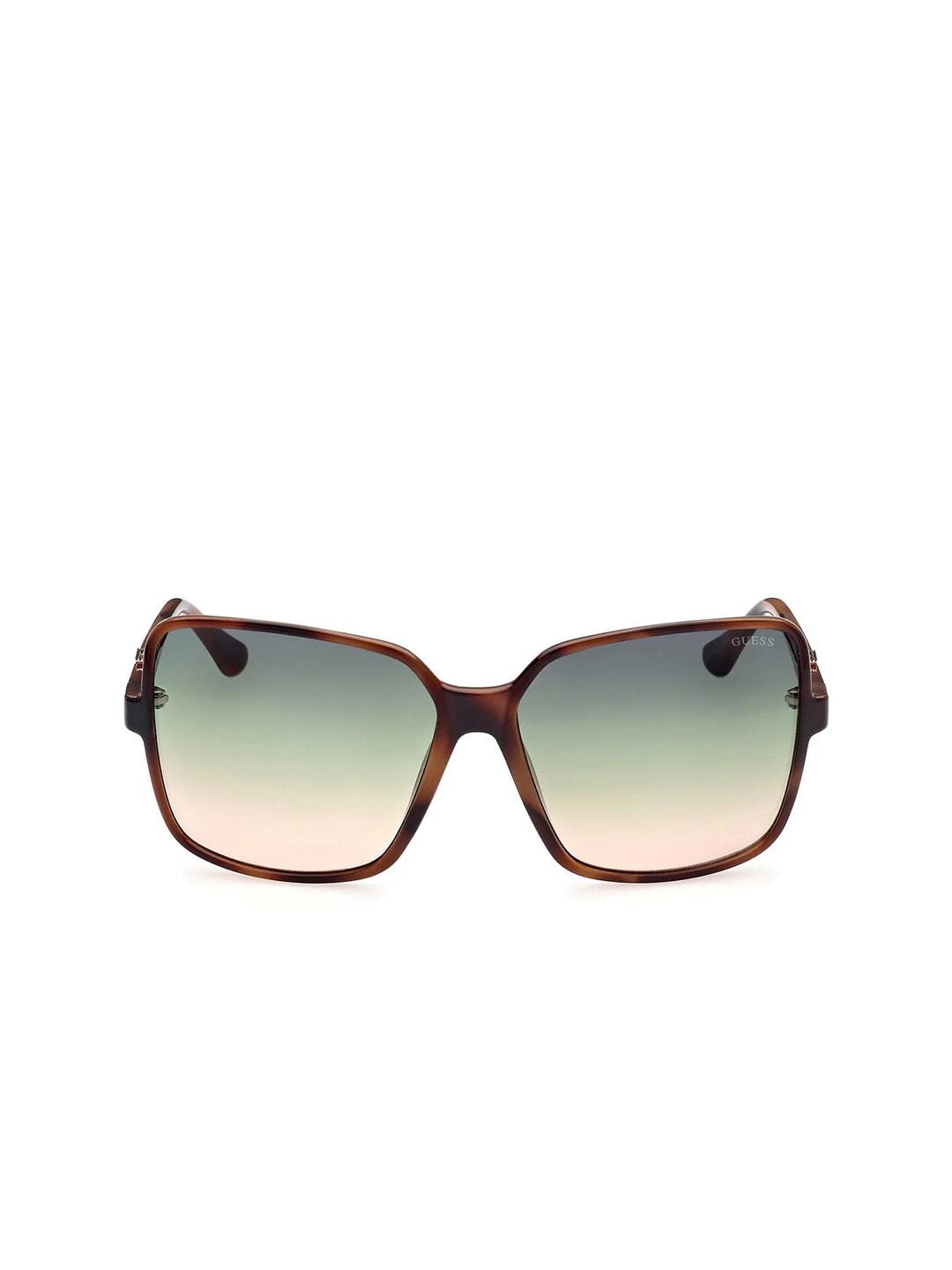 guess women green lens & brown butterfly sunglasses with uv protected lens