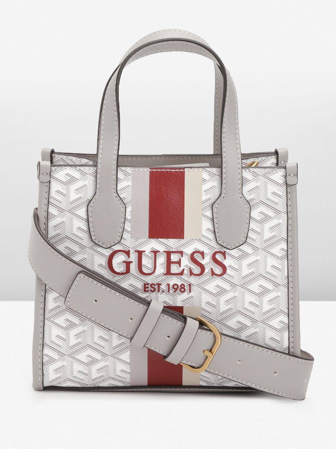 guess women printed structured handheld bag