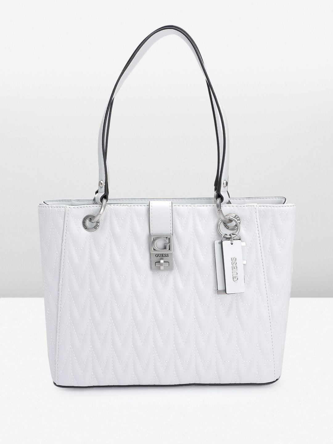 guess women quilted textured structured shoulder bag