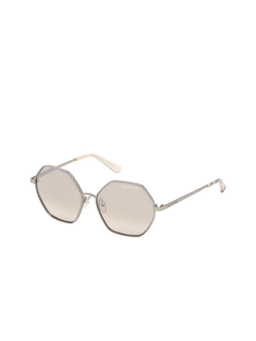 guess women silver-toned aviator sunglasses gm0800 55 10z