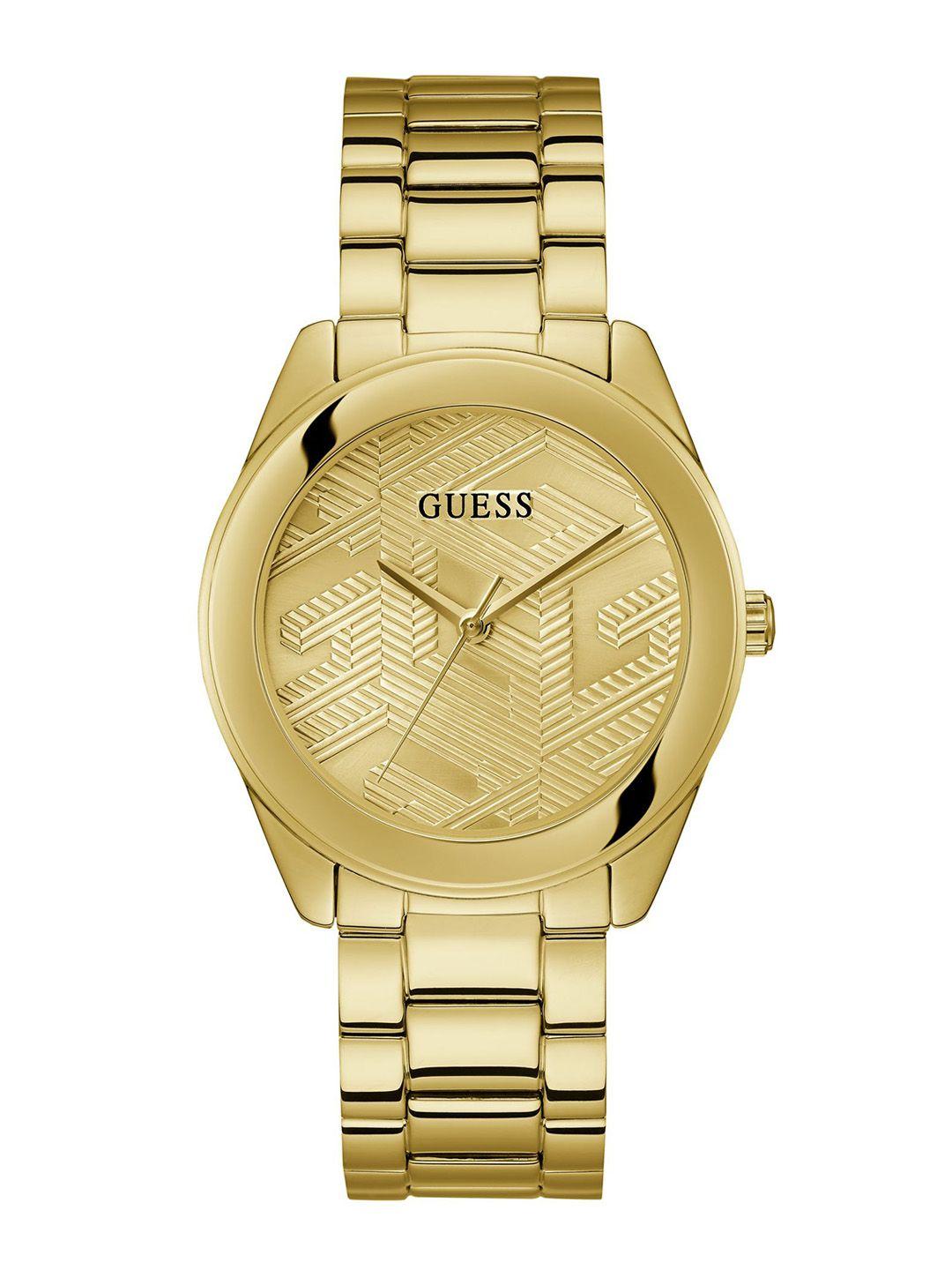 guess women stainless steel bracelet style straps analogue watch gw0606l2