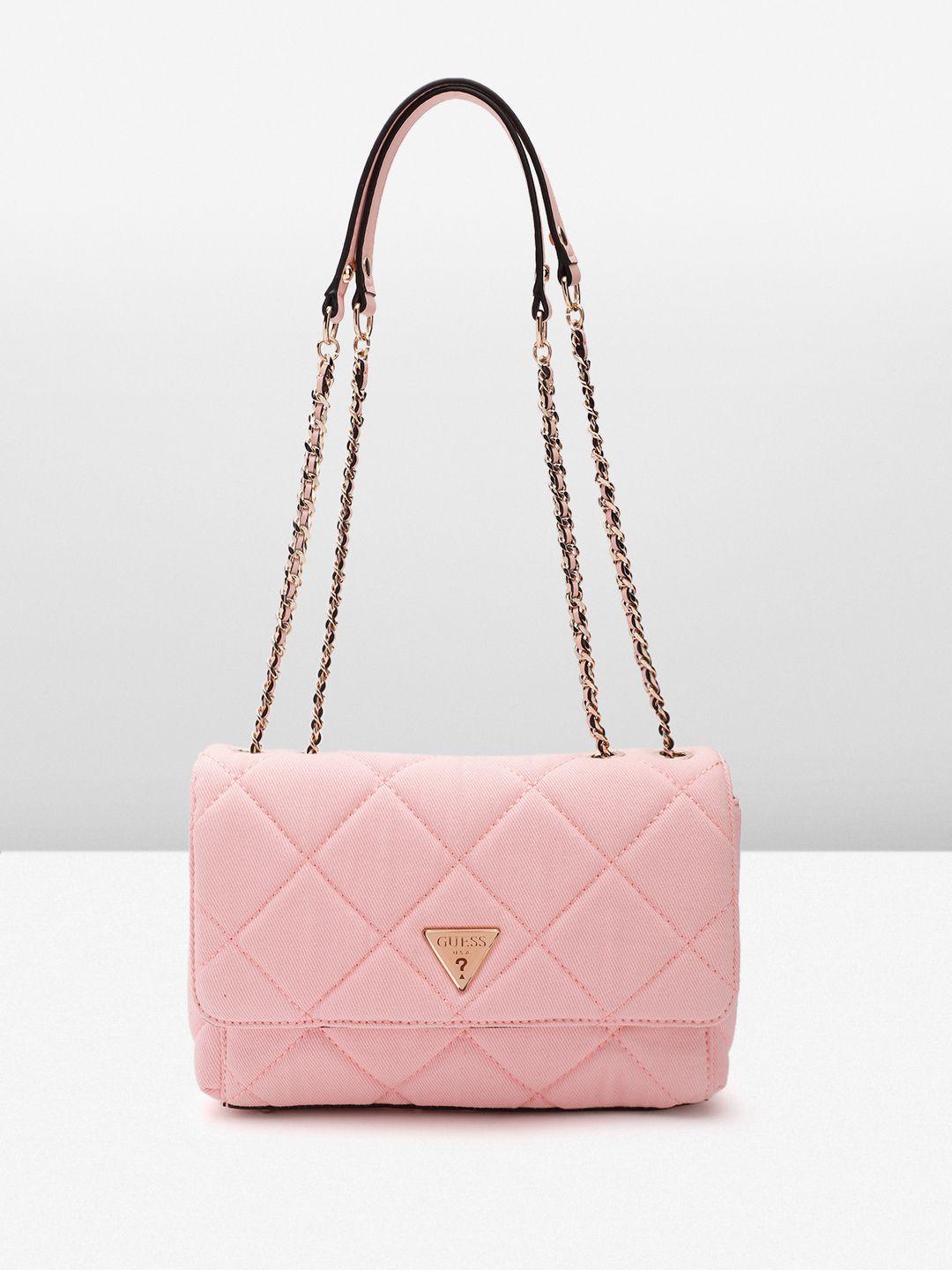 guess women structured quilted sling bag