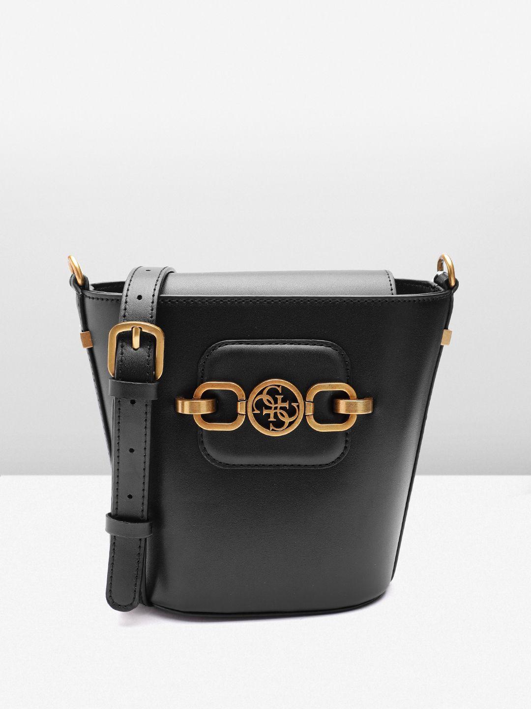 guess women structured sling bag with chain detail