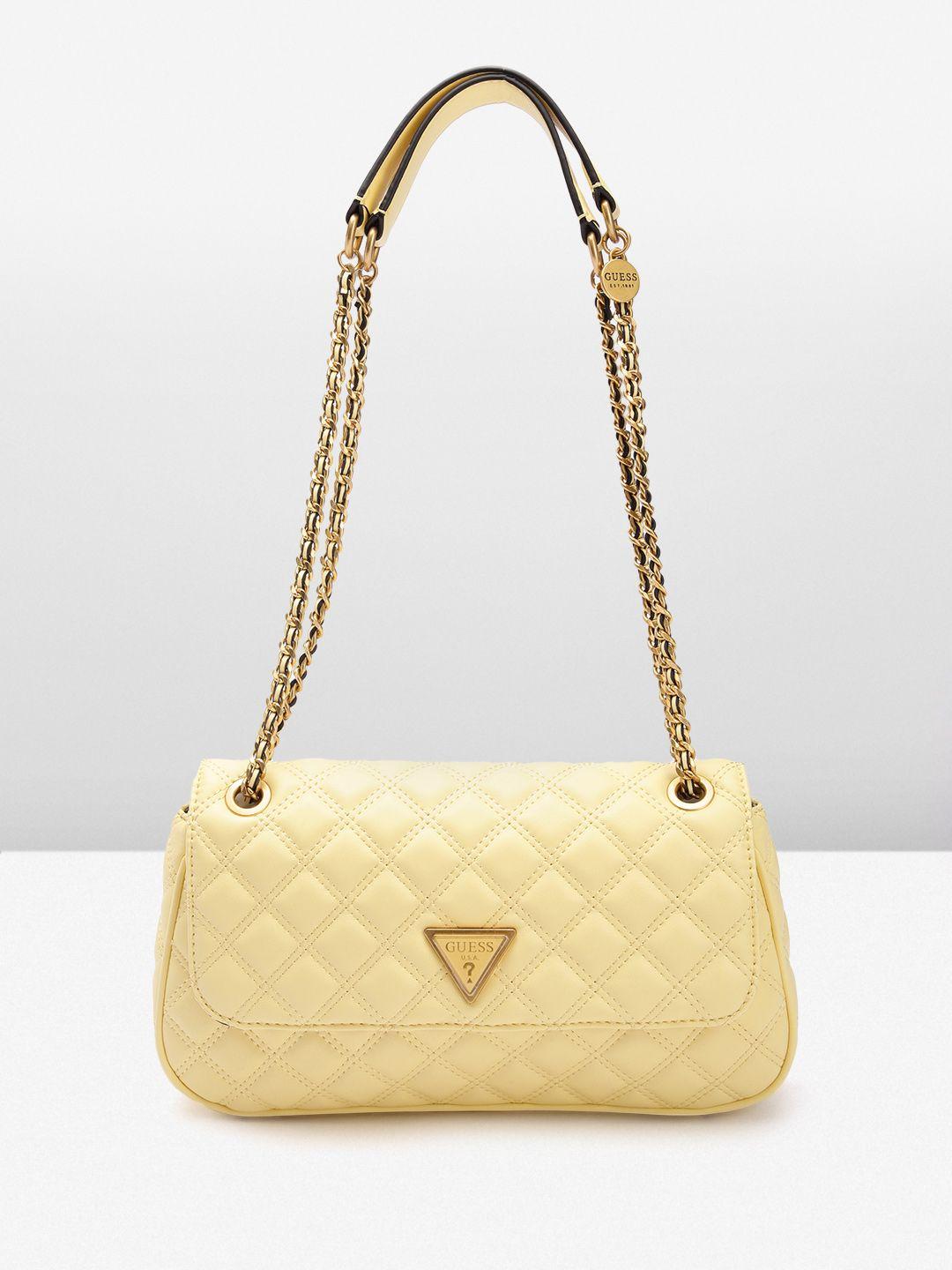 guess women textured structured sling bag with quilted detail