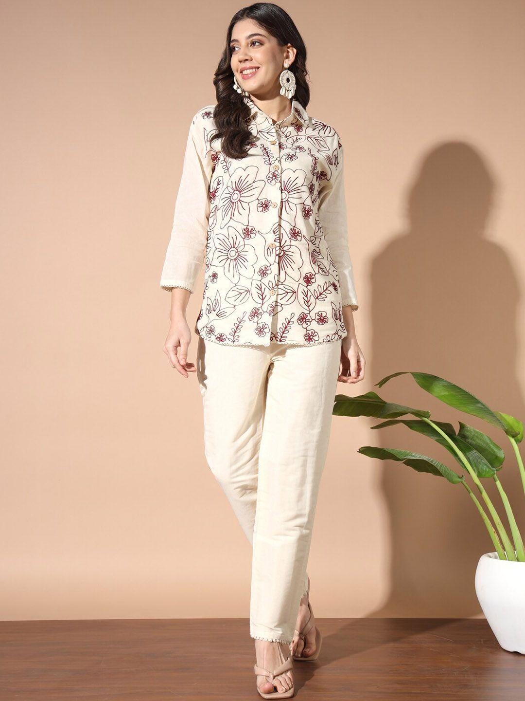 gufrina embroidered shirt with trouser