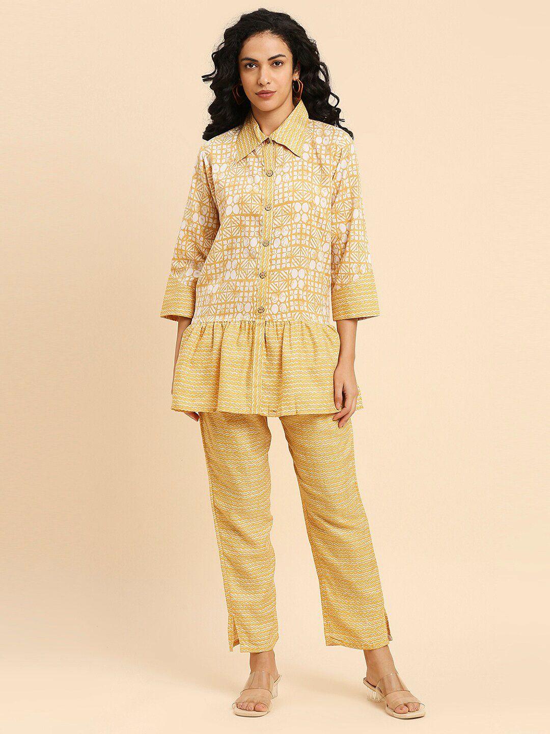 gufrina printed top with trousers