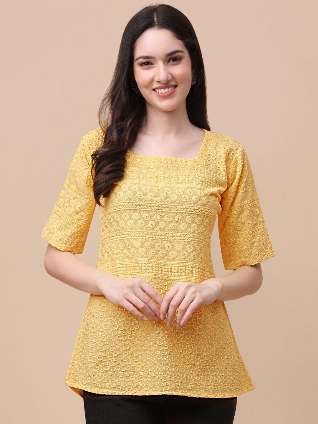 gufrina yellow styled back top