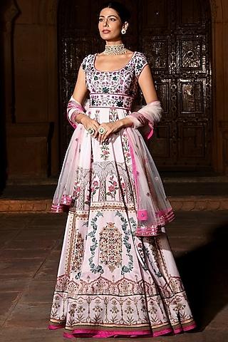 gulabi hand embroidered anarkali set