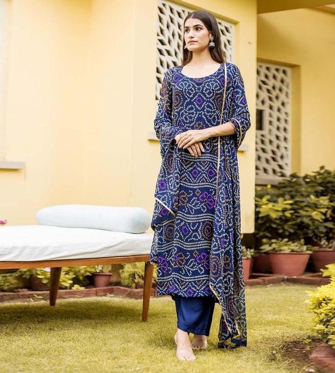 gulabo jaipur blue naaz straight suit set