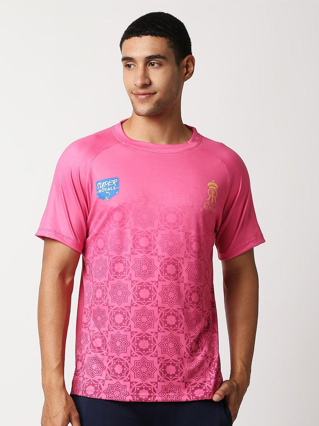 gullyactive men pink printed x-dry soft t-shirt