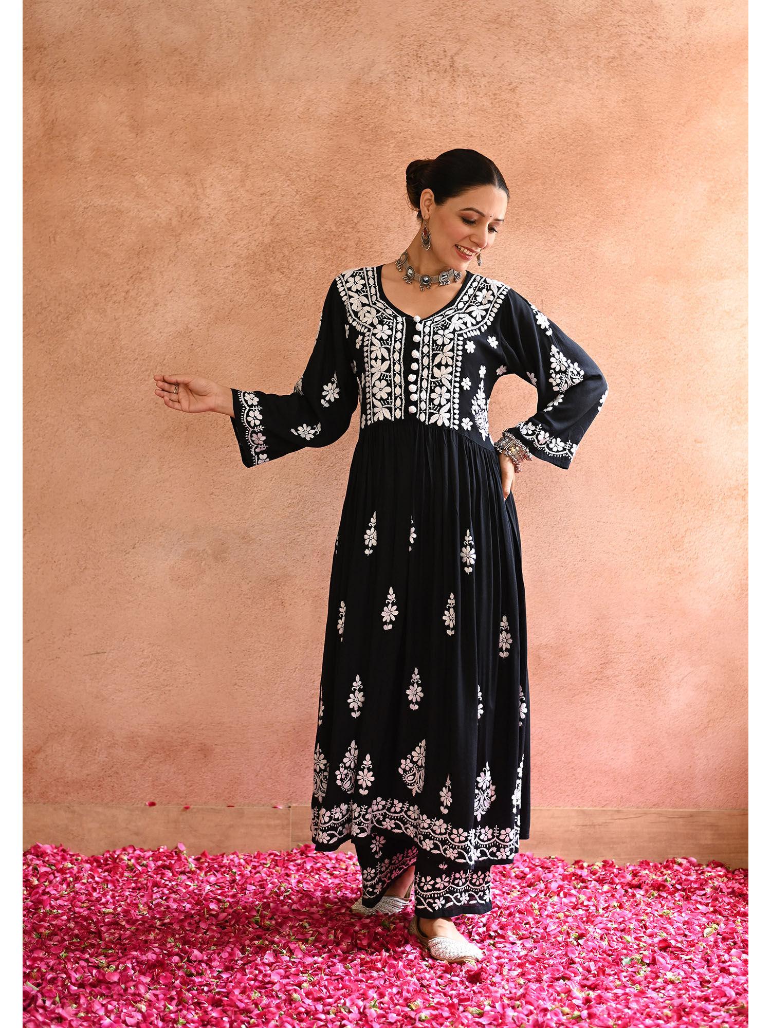 gulnar chikankari modal anarkali set