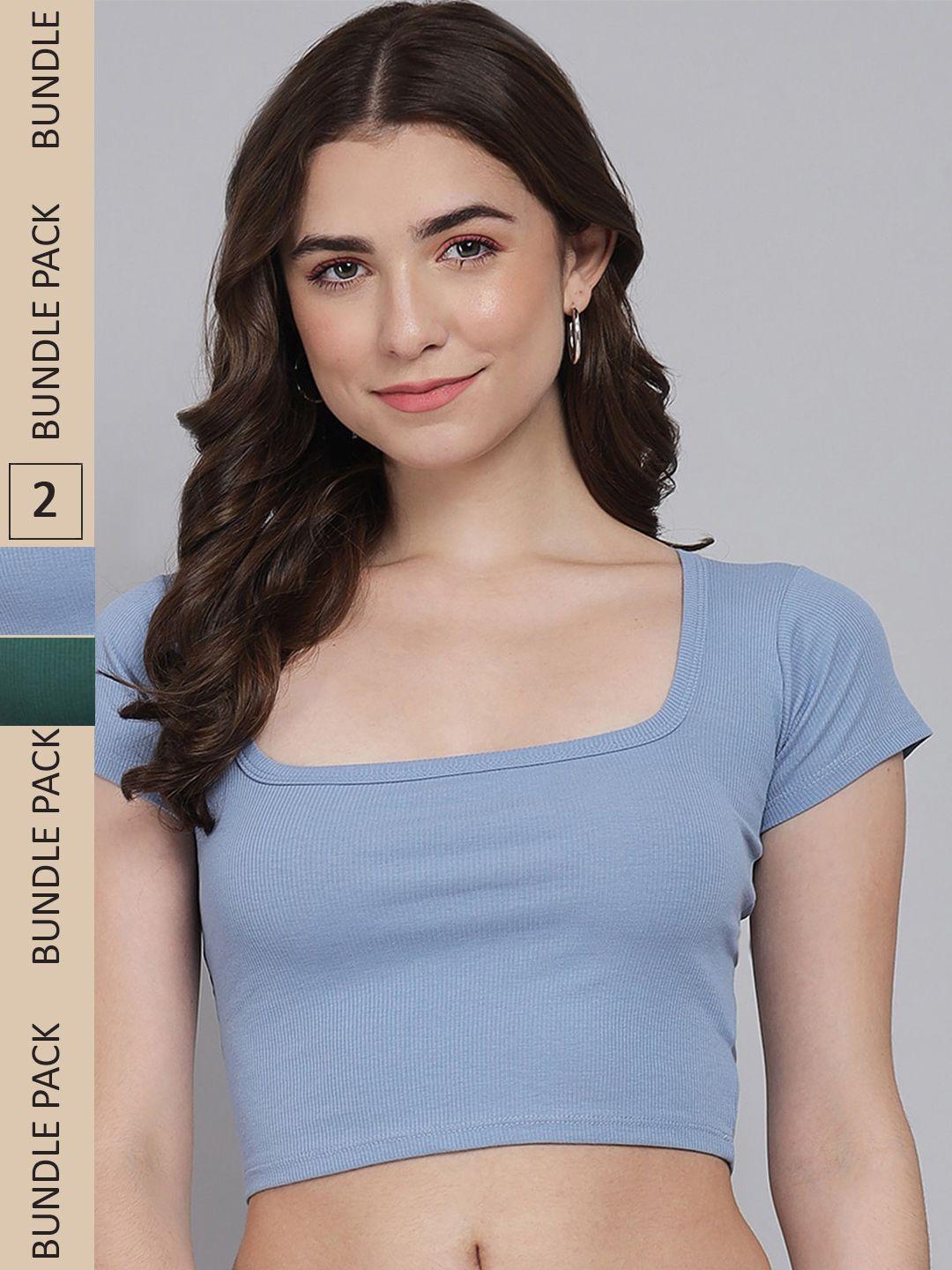 guti pack of 2 fitted cotton crop top
