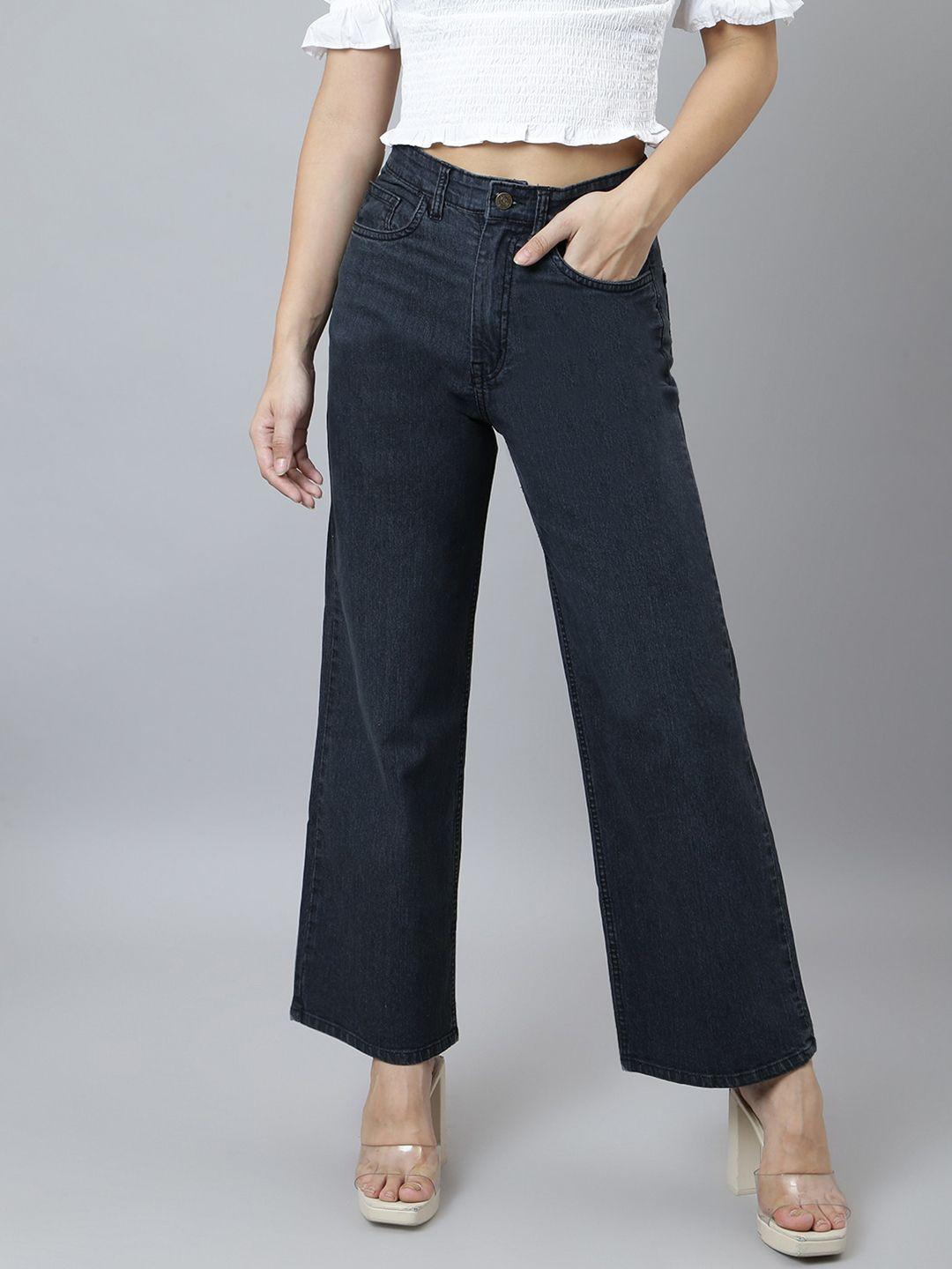 guti-women-flared-high-rise-stretchable-cotton-jeans