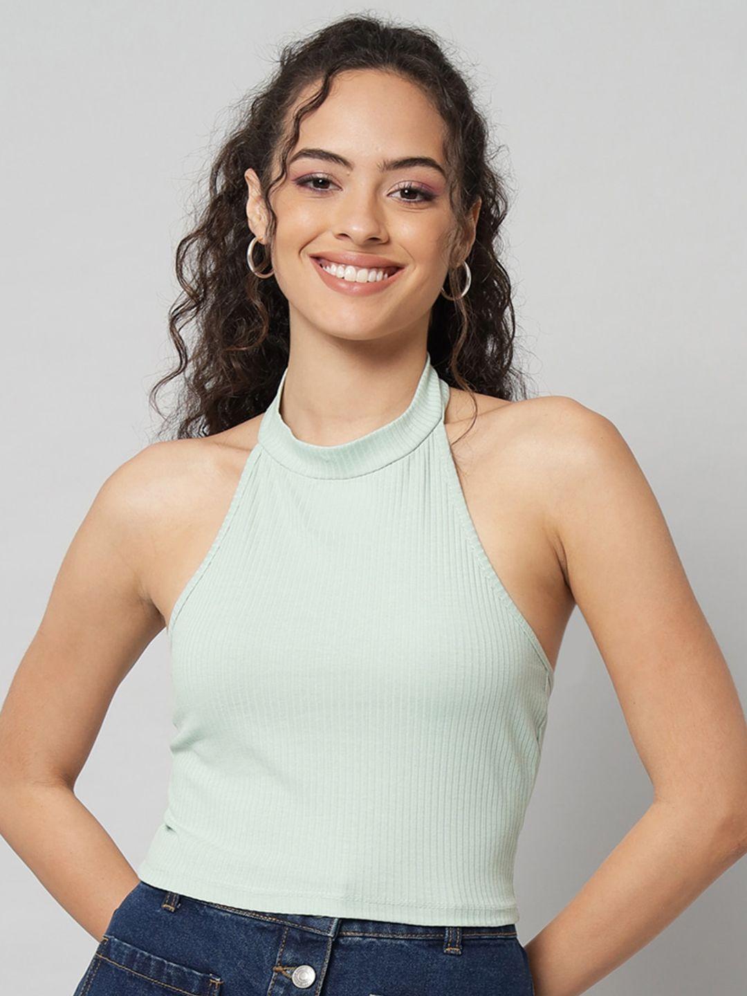 guti halter neck sleeveless cotton top