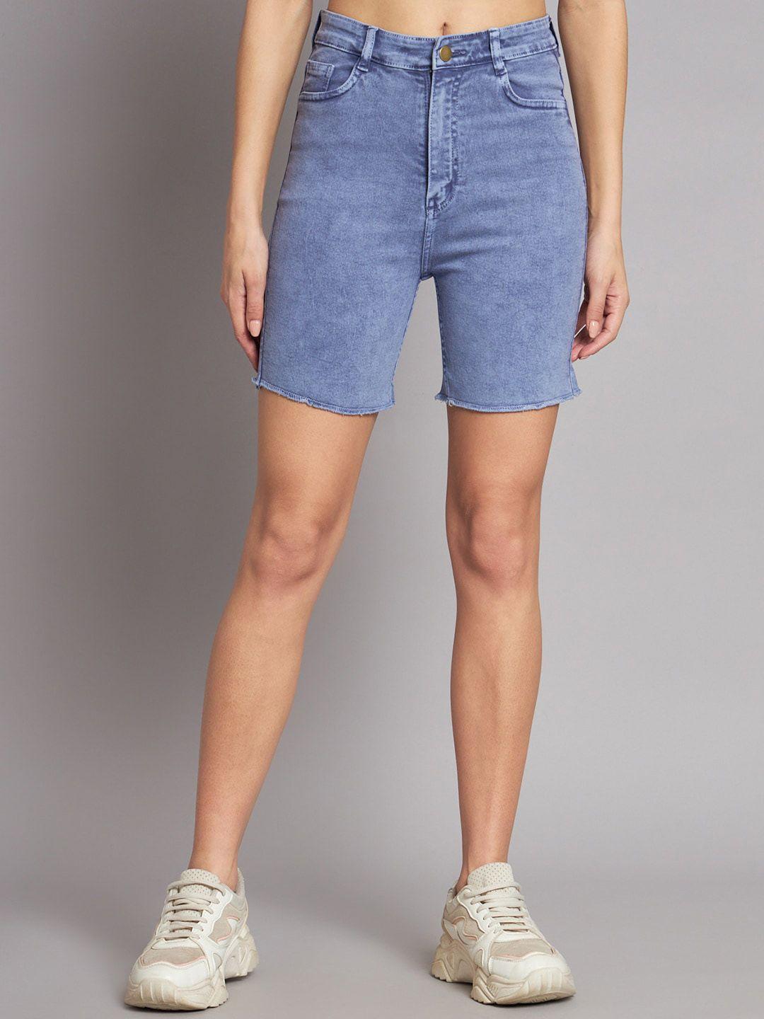 guti women high-rise cotton denim shorts