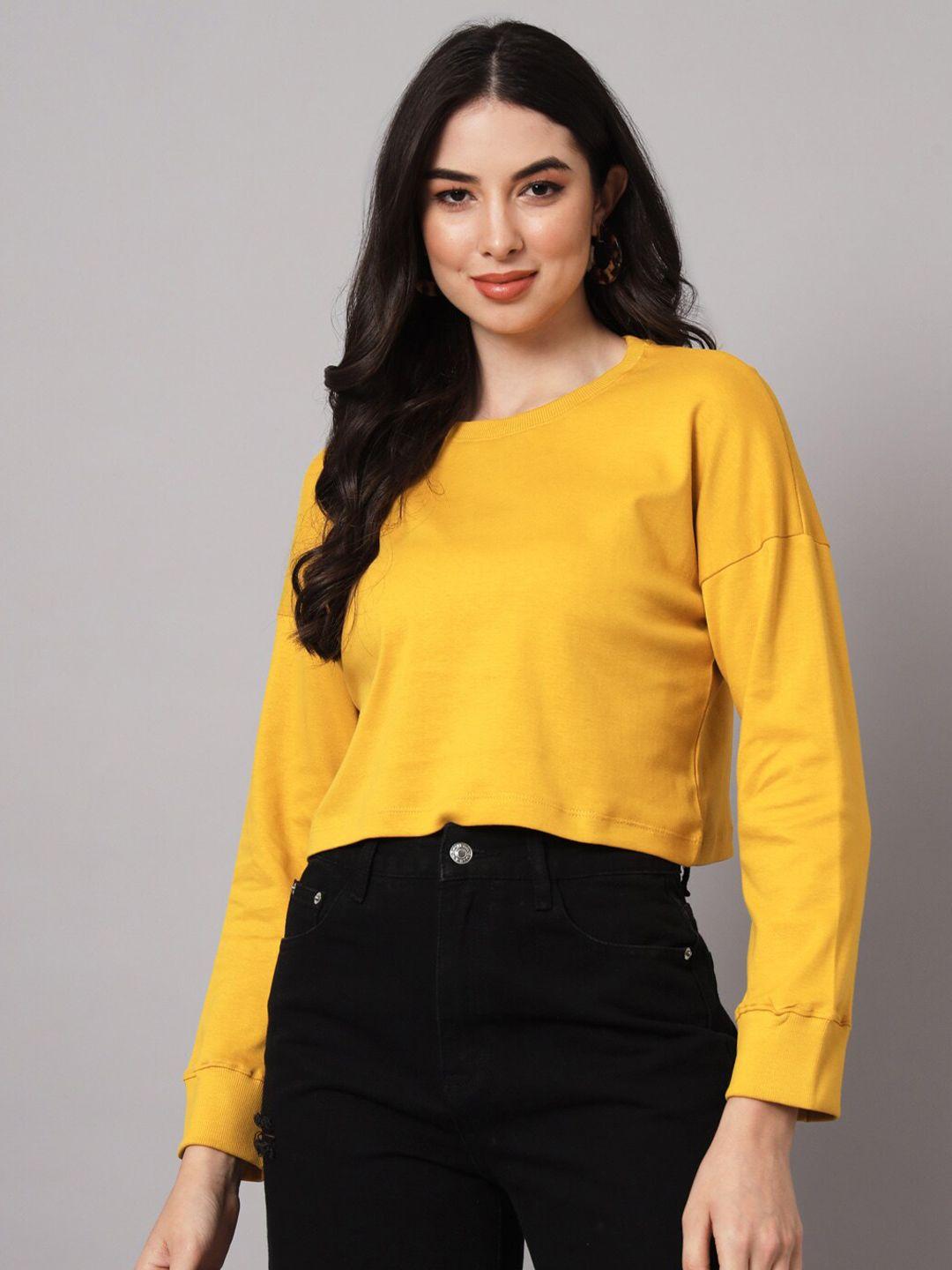 guti women yellow v-neck pockets loose t-shirt