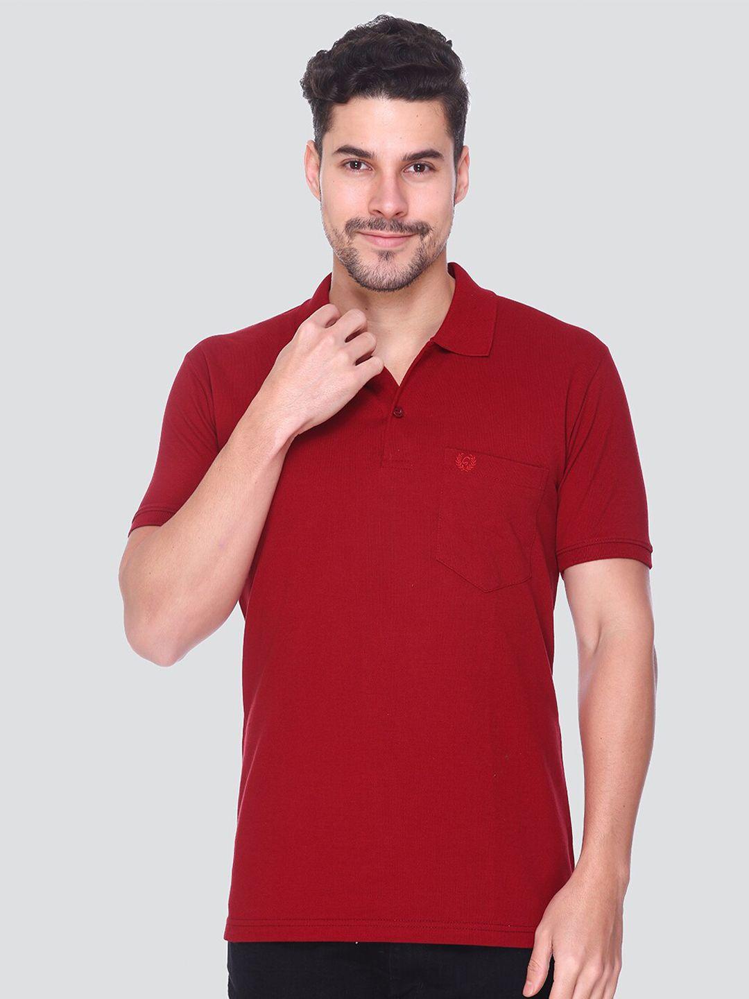 guyz club men maroon v-neck pockets t-shirt