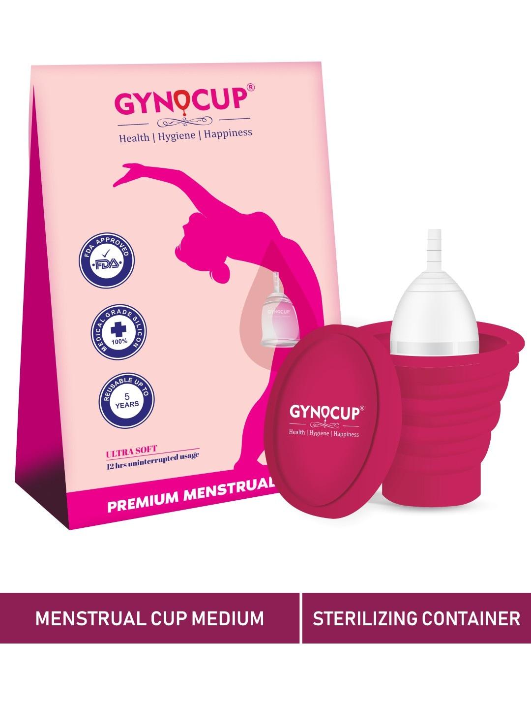 gynocup collapsible silicone cup menstrual cup sterilizer kills 99% of germs