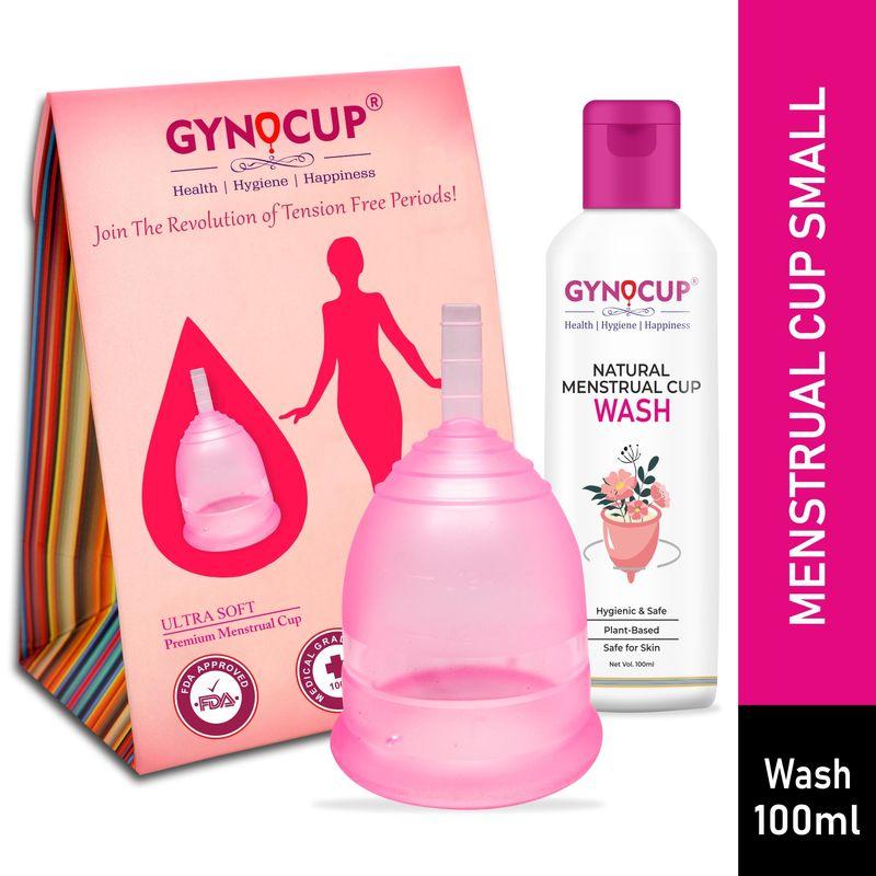 gynocup menstrual cup and wash combo (small)