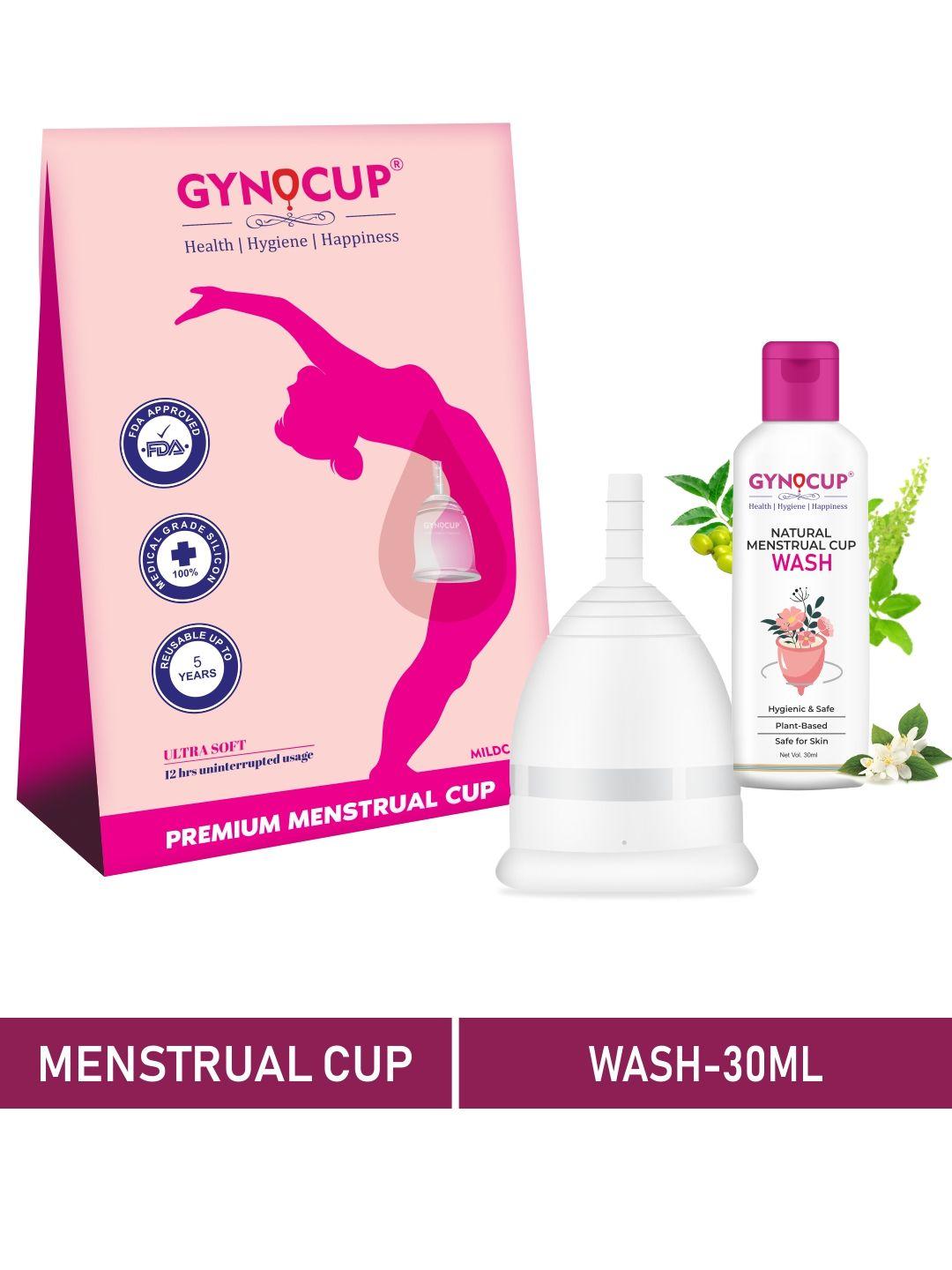 gynocup premium reusable menstrual cup with menstrual cup cleanser wash 30ml