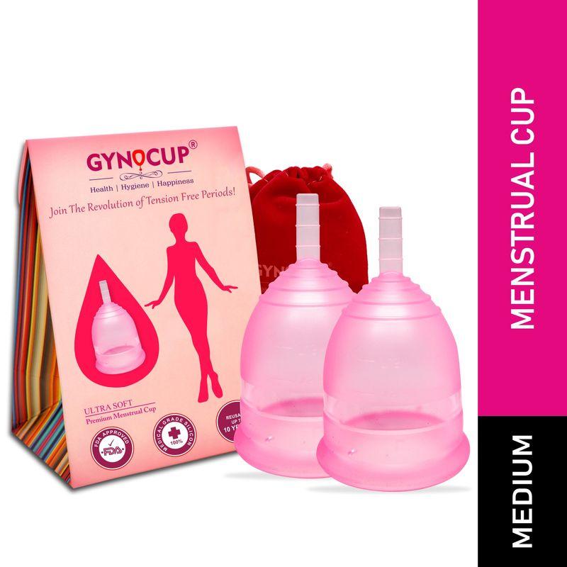 gynocup reusable menstrual cup for women safe, easy-to-use & comfortable (pack of 2 ) (medium)