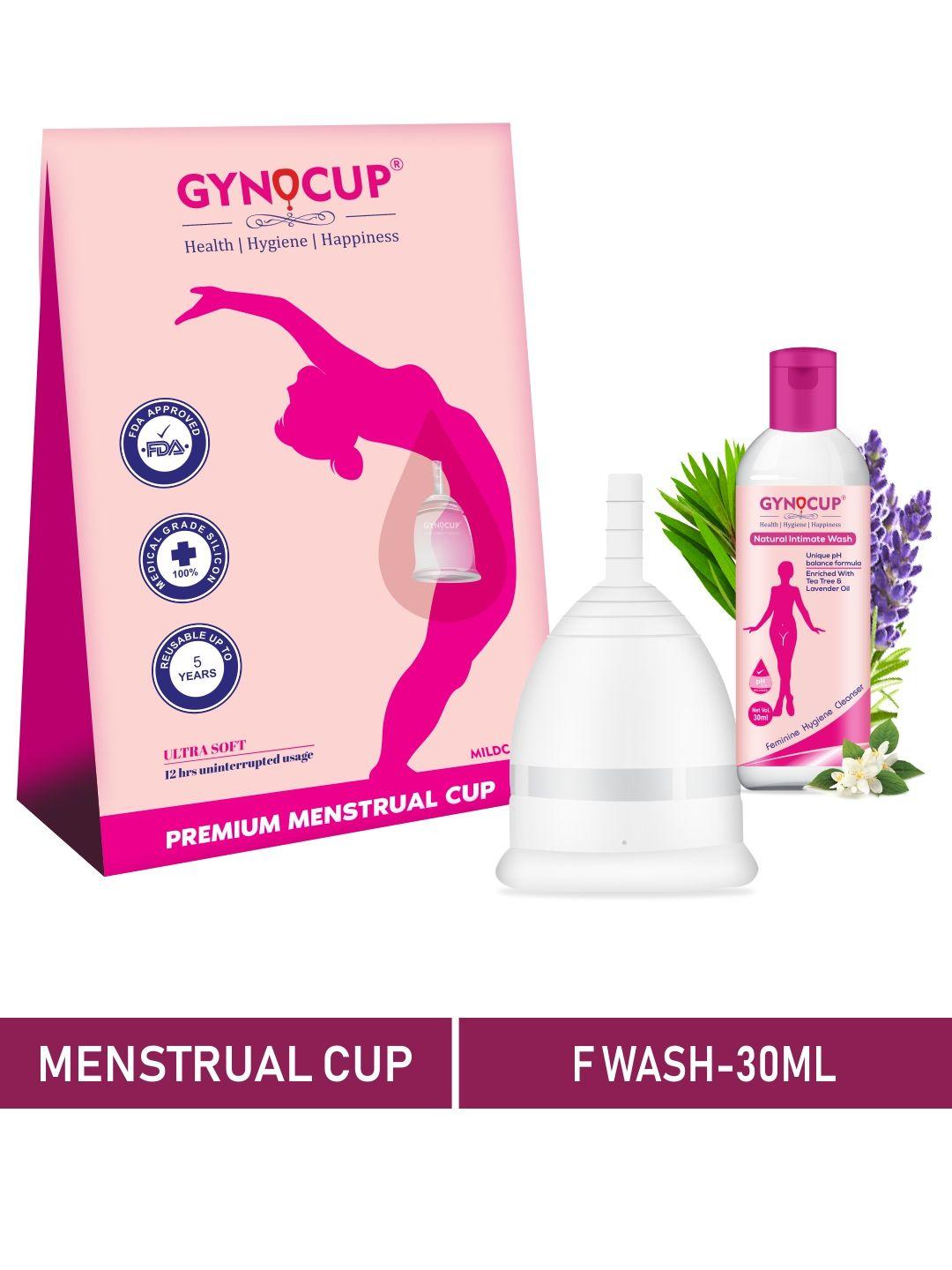 gynocup reusable menstrual cup with female intimate wash 30ml