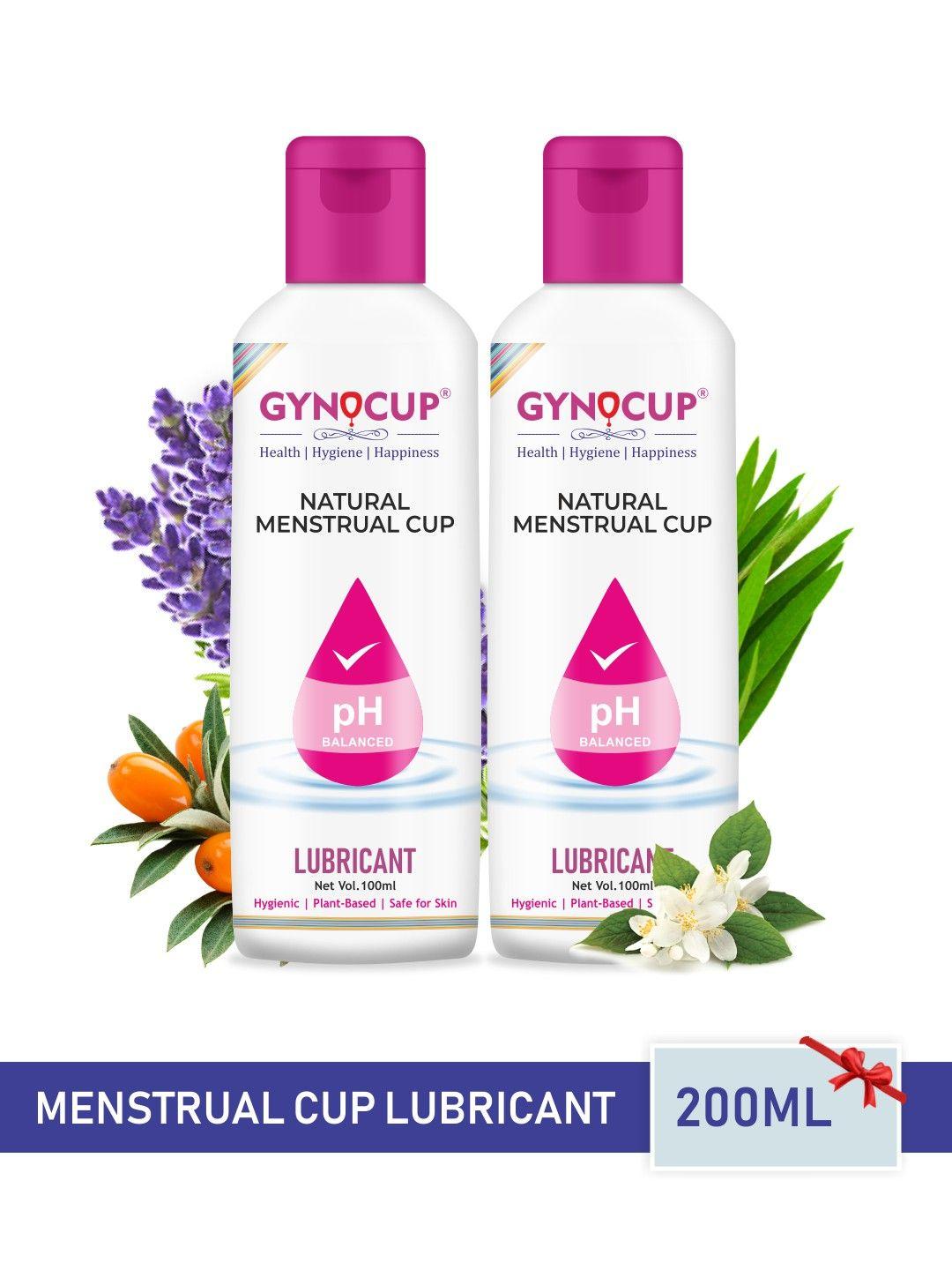 gynocup set of 2 water based & ph balanced hypoallergenic menstrual cup lubricant