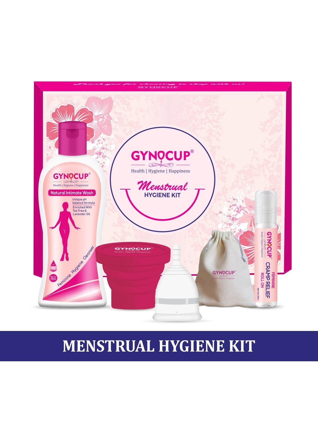 gynocup premium menstrual cup small size with menstrual cup sterilizer container - pink