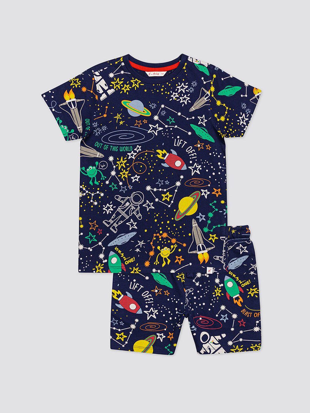 h by hamleys boys graphic printed t-shirt with shorts