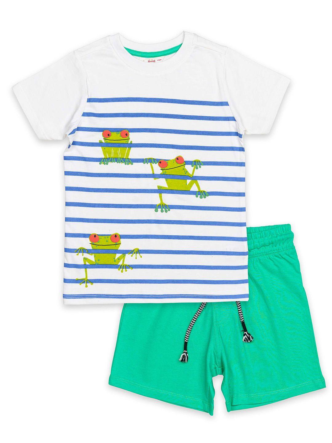 h by hamleys boys striped pure cotton t-shirt with shorts