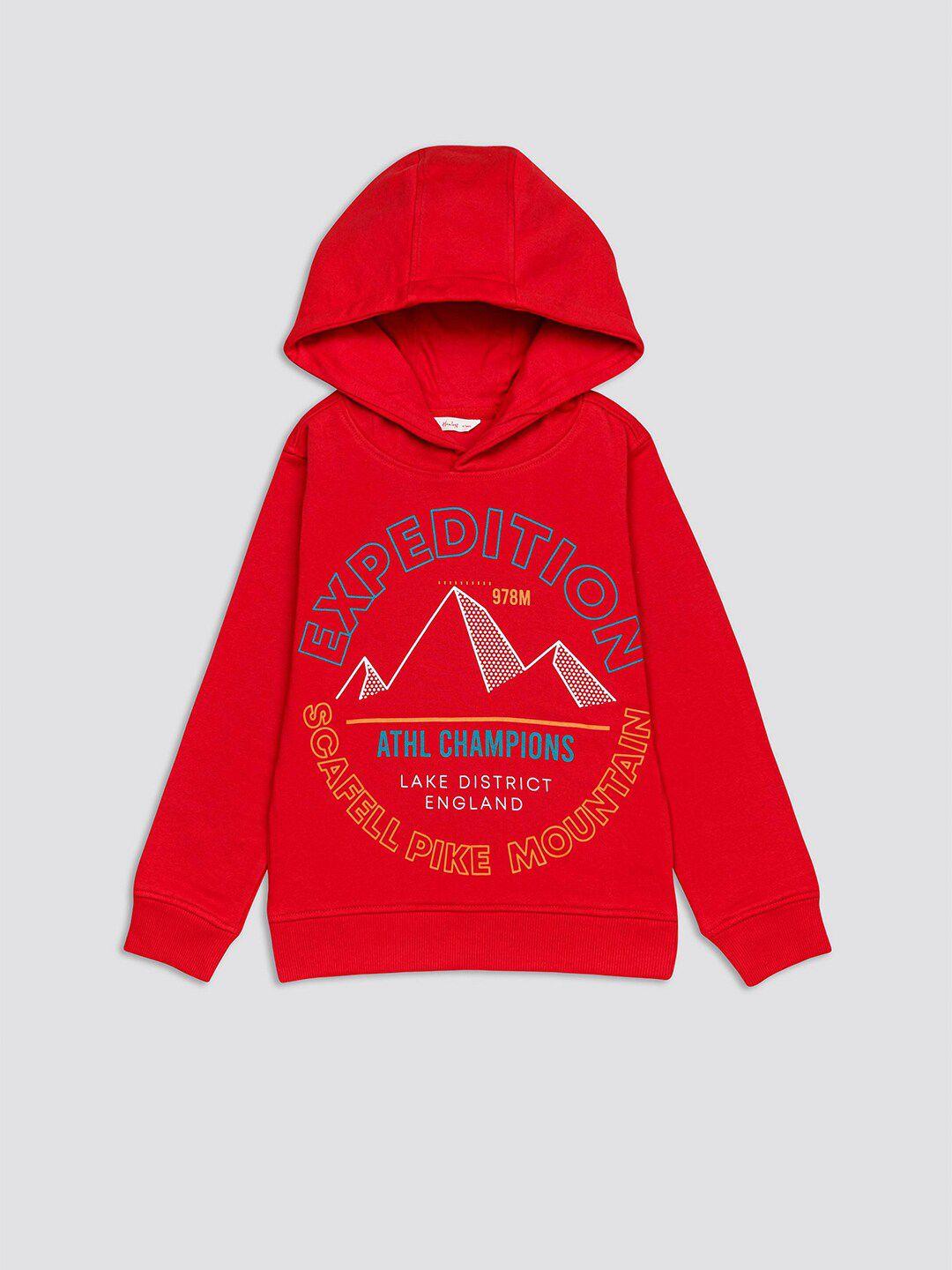 h by hamleys boys typography printed hooded pullover