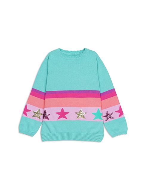 h by hamleys girls multicolor embellished full sleeves sweater